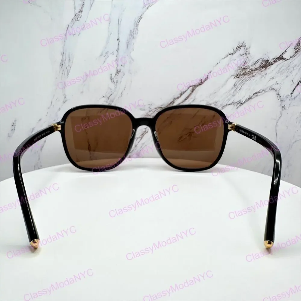 New MIU MIU Sunglasses MU B01S 16K90Q Black Brown Lens Oversized Pillow Square